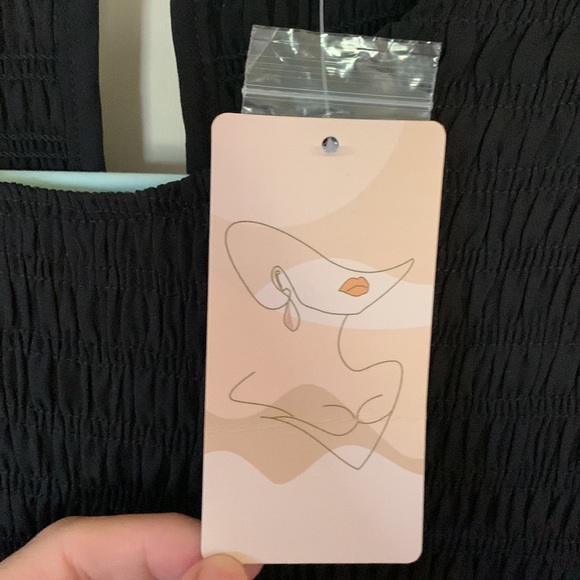 Black long sleeve midi dress with ruffle wrists, XL - Picture 10 of 10